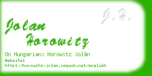 jolan horowitz business card